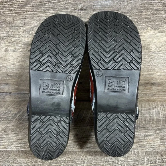 Sanita Hand Painted Clogs Patriotic Stars Stripes Flag Womens 41 EU/9.5-10 US - Picture 9 of 11